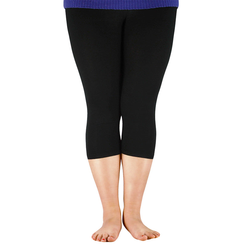 Plus Size Summer Ice Silk Leggings for Curvy Fit