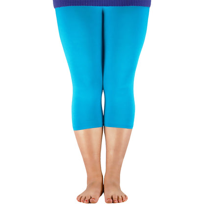 Plus Size Summer Ice Silk Leggings for Curvy Fit