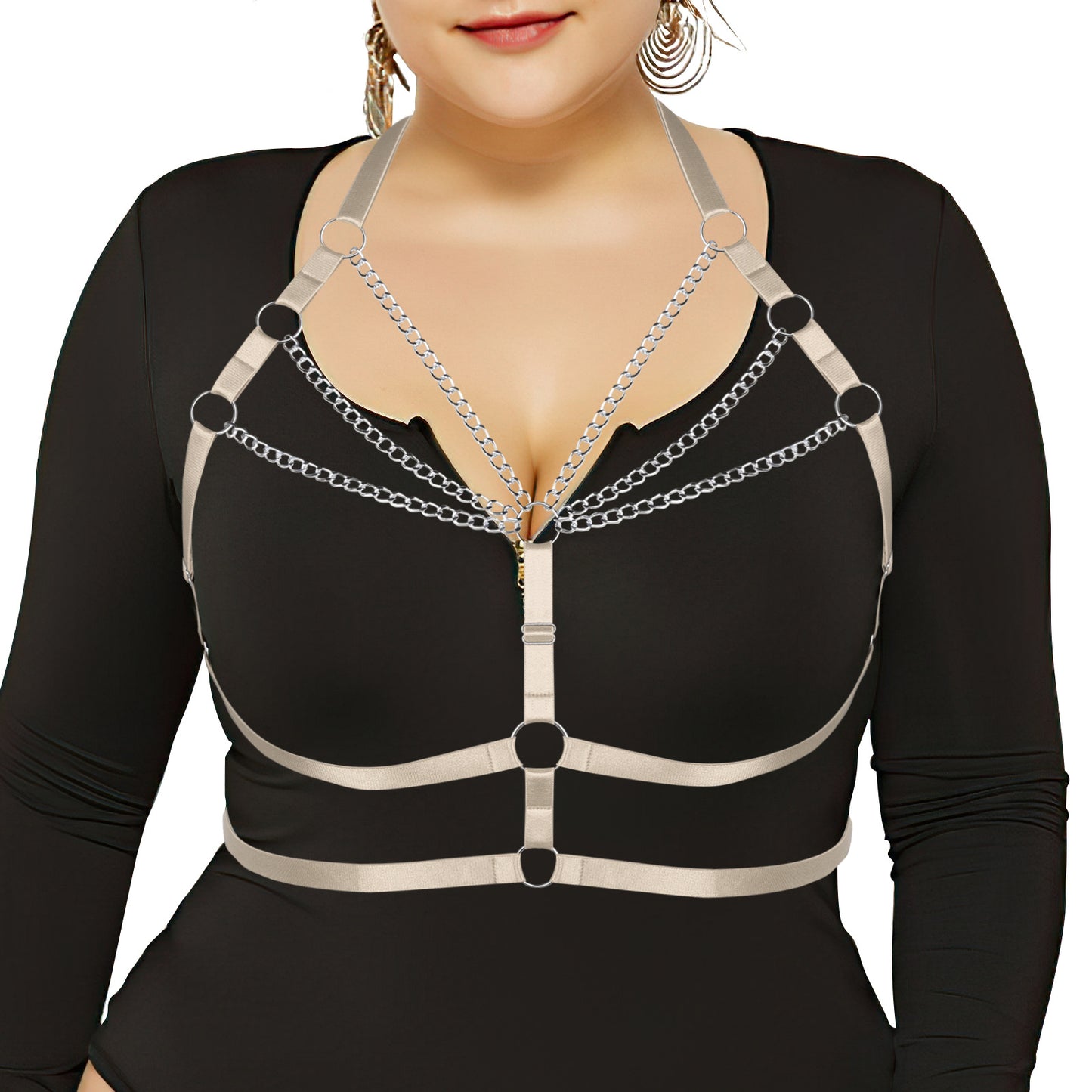 Punk Adjustable Body Chain Top for Halloween Plus Size