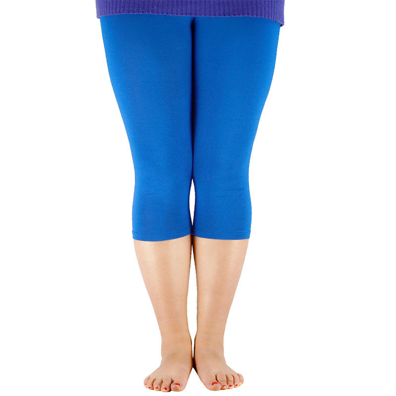 Plus Size Summer Ice Silk Leggings for Curvy Fit