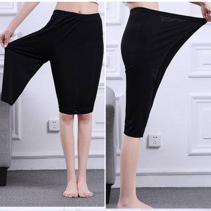 Plus Size Summer Ice Silk Leggings for Curvy Fit