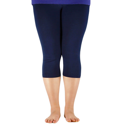 Plus Size Summer Ice Silk Leggings for Curvy Fit
