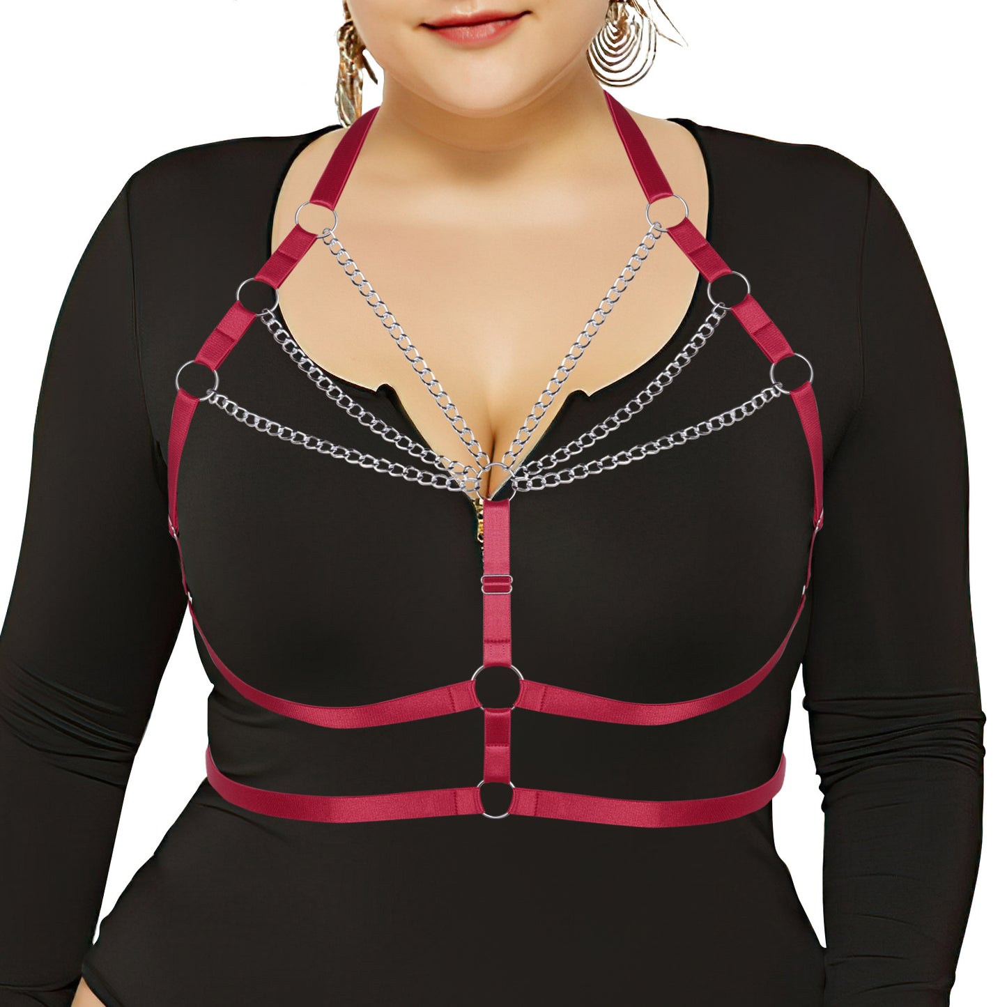 Punk Adjustable Body Chain Top for Halloween Plus Size