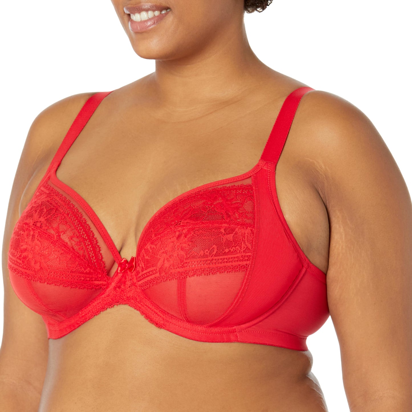 Elomi Womens Kendra Underwire Plunge Bra Cherry
